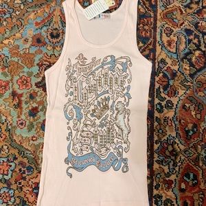 NWT Bejeweled Swarovski Crystal and Nailhead Embellished Tank Vintage